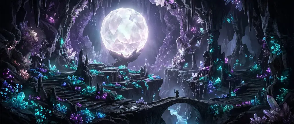 Glowing Underground Cavern